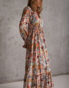rosa Rochie Albastră deschisă cloș cu flori Rotu