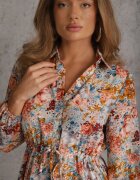 rosa Rochie Albastră deschisă cloș cu flori Rotu