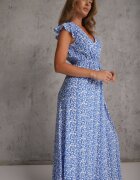 rosa Rochie Albastră din Viscoză Appamene
