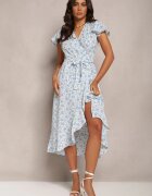 rosa Rochie Albastră Petrecută Florală Wakena