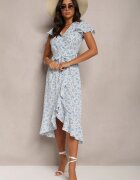 rosa Rochie Albastră Petrecută Florală Wakena