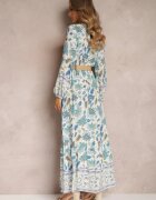 rosa Rochie Albastru-Alb Cloche cu Cureaua Verintius