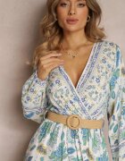 rosa Rochie Albastru-Alb Cloche cu Cureaua Verintius