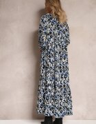 rosa Rochie Albastru-Bleumarin Evazată Maxi cu Volan Maruerilla