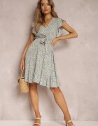 rosa Rochie Albastru-Galbenă cu centură Althia