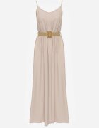 rosa Rochie Bej cu Cordon Auxonia