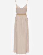 rosa Rochie Bej cu Cordon Auxonia