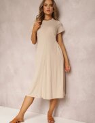 rosa Rochie bej de bumbac Satho