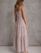 rosa Rochie Bej deschis Cloche cu Imprimeu Floral cu Bretele Malaisia