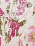 rosa Rochie Bej deschis din Viscoză cu Imprimeu Floral Evazată Maxi Veradisia