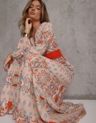 rosa Rochie bej deschis Evazată cu curea Shara