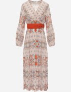 rosa Rochie bej deschis Evazată cu curea Shara