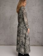 rosa Rochie Bej-Negru Cloș cu cordon în talie Blerore