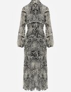 rosa Rochie Bej-Negru Cloș cu cordon în talie Blerore