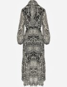 rosa Rochie Bej-Negru Cloș cu cordon în talie Blerore