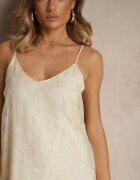rosa Rochie Bej Trapezoidală cu viscoză cu bretele Silarisse