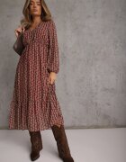 rosa Rochie bordou cu decolteu triunghiular și elastic în talie Abido