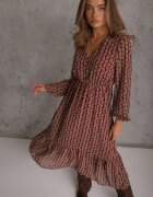 rosa Rochie bordou cu decolteu triunghiular și elastic în talie Abido