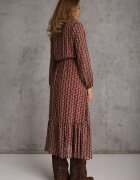 rosa Rochie bordou cu decolteu triunghiular și elastic în talie Abido