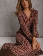 rosa Rochie bordou cu decolteu triunghiular și elastic în talie Abido