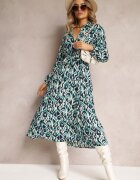 rosa Rochie cămașă Albastră cu Imprimeu Geometric Gena