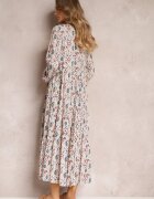 rosa Rochie Cămașă Bej deschis Cloș cu Imprimeu Floral Leathy
