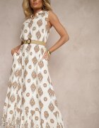 rosa Rochie cămașă Bej din Viscoză Decorată cu centură cu cataramă Eranelis