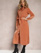 rosa Rochie Cămașă Evazată Roz cu Cordon Physsa