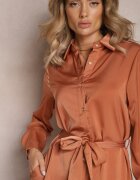 rosa Rochie Cămașă Evazată Roz cu Cordon Physsa