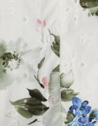 rosa Rochie-cămașă fără mâneci din bumbac cu broderie și tip cravată în talie Feania Verde