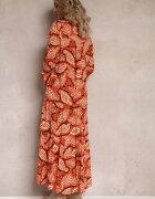rosa Rochie Cămașă Portocalie Florală Kolni