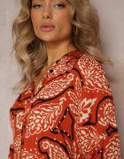 rosa Rochie Cămașă Portocalie Florală Kolni