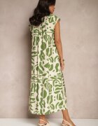 rosa Rochie Cămașă Verde cu Buzunare cu Imprimeu Geometric Arathia