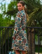 rosa Rochie cămașă Verde Midi Florală Livala