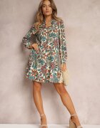 rosa Rochie cămașă Verde Midi Florală Livala