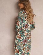 rosa Rochie cămașă Verde Midi Florală Livala