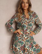 rosa Rochie cămașă Verde Midi Florală Livala