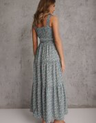 rosa Rochie Cloche Albastru deschis cu Flori cu Bretele Malaisia