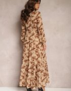 rosa Rochie Cloș Bej Cămașă Maxi Florală Nersa