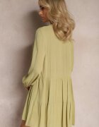 rosa Rochie Cloș Tip cămașă Mini Verde Stil Boho Binessa