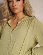 rosa Rochie Cloș Tip cămașă Mini Verde Stil Boho Binessa
