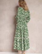 rosa Rochie Cloș Verde cu elastic în talie și inserție ajurată Margotta