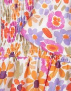rosa Rochie de vară din viscoză cu model floral decorată cu volane Ompeda Roșie