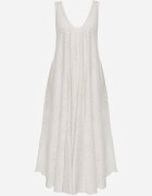 rosa Rochie din viscoză decorată cu broderie cu fir metalic Chionione Albă