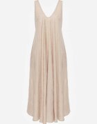 rosa Rochie din viscoză decorată cu broderie cu fir metalic Chionione Bej