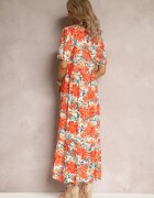 rosa Rochie Evazată Tip cutie Portocalie din Viscoză Jubnon