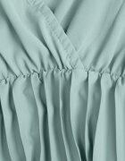 rosa Rochie Evazată Verde Maxi cu Fusta Plisată și cu Talie Elastică Sare