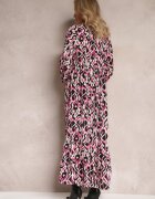 rosa Rochie Fucsia Cloș Maxi cu Volan Maruerilla
