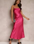 rosa Rochie Fucsia de Satin Chusposea