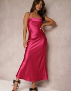 rosa Rochie Fucsia de Satin Chusposea